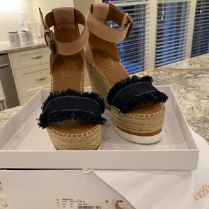 SeeByChloe “Glyn” wedges, size 38, worn ONCE